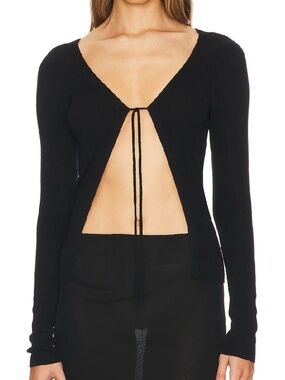 Rouleau Tie Reversible Knit Top St. Agni, Black TTS XS